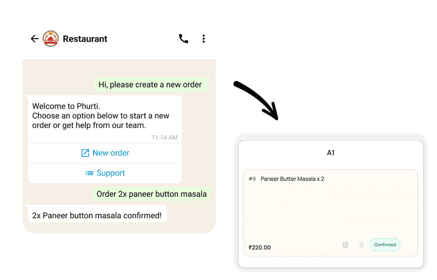 Phurti WhatsApp ordering automation